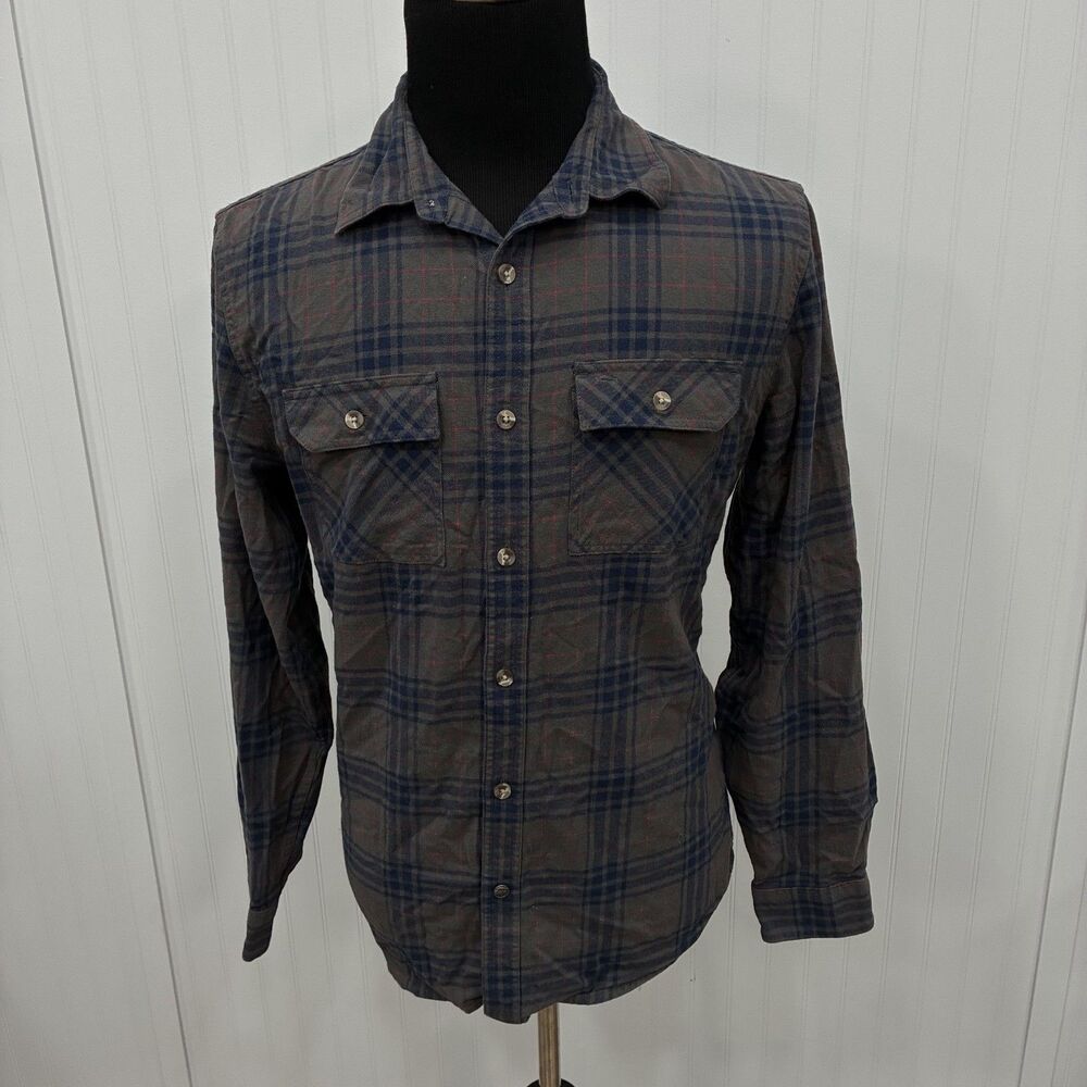 Mountain Khakis Men's Large Dark Multicolor Plaid Button-Front Flannel Shirt